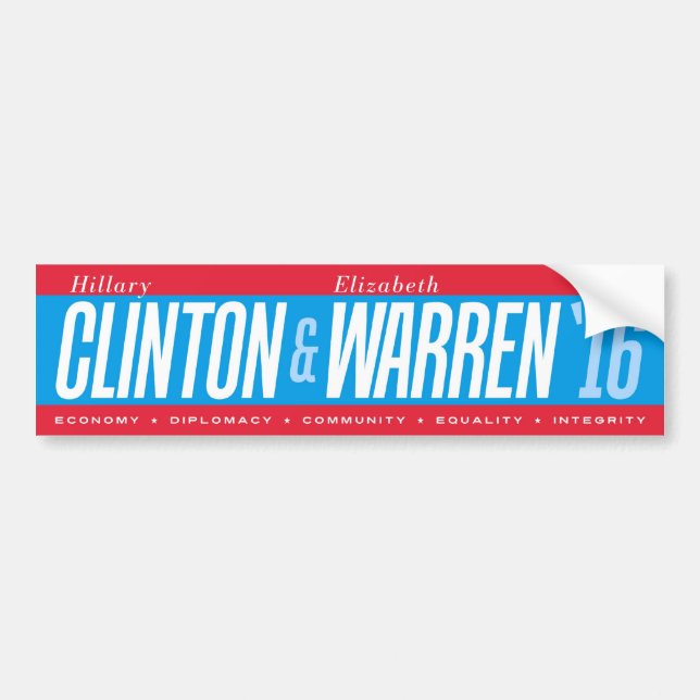 Autocollant De Voiture Hillary Clinton - adhésif pour pare-chocs de (Devant)