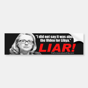 Autocollant De Voiture Hillary Clinton le menteur !