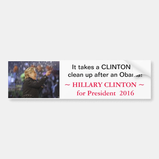 Autocollant De Voiture Hillary Clinton pour le président 2016 - (Devant)