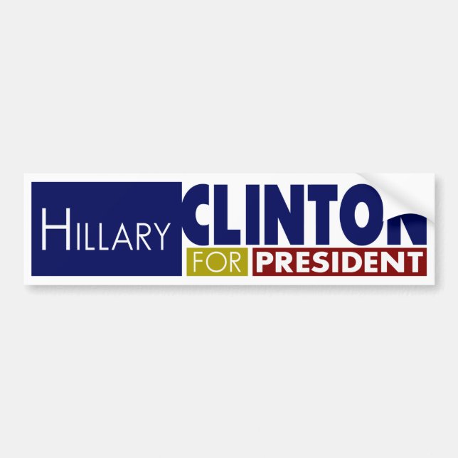 Autocollant De Voiture Hillary Clinton pour le président V1 (Devant)