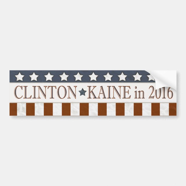 Autocollant De Voiture Hillary Clinton Tim Kaine 2016 Stars Stripes (Devant)