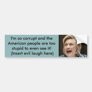 Autocollant De Voiture Hillary corrompue Bumpersticker