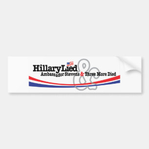 Autocollant De Voiture Hillary s'est trouvée et l'Ambassadeur Stevens es