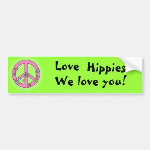 Autocollant De Voiture Hippies d'amour !