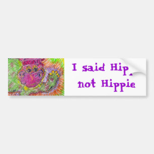 Autocollant De Voiture Hippopotame de hippie de Hippiepotamos