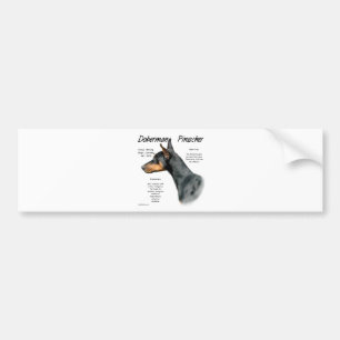 Autocollant De Voiture Histoire de Doberman Pinscher noir