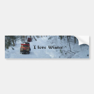 Autocollant De Voiture Hiver-Snowmobile d'amour