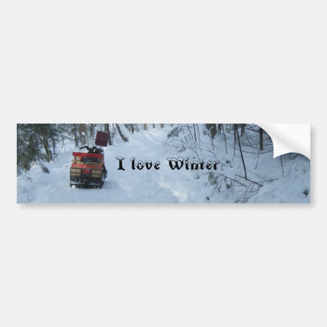 Autocollant De Voiture Hiver-Snowmobile d'amour (Devant)