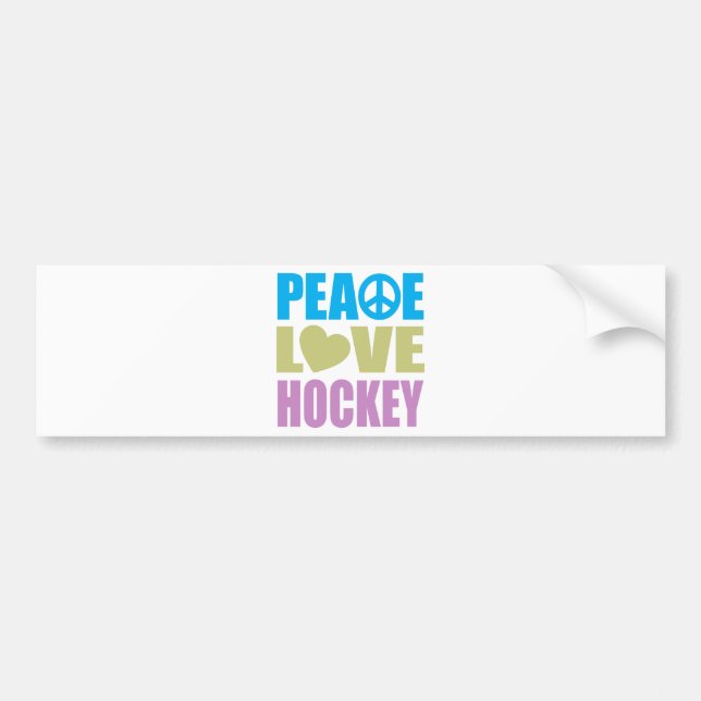 Autocollant De Voiture Hockey d'amour de paix (Devant)