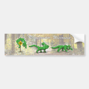 Autocollant De Voiture Hodag crossing bumper sticker, Rhinelander, WI