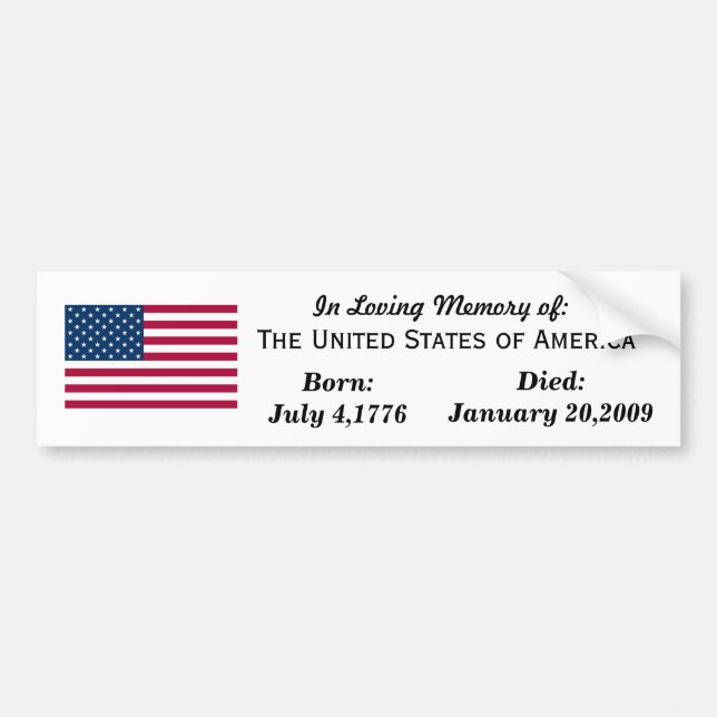 Autocollant De Voiture Hommage affectueux vers les Etats-Unis (Devant)