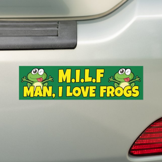 Autocollant De Voiture homme J'aime les grenouilles (En voiture)