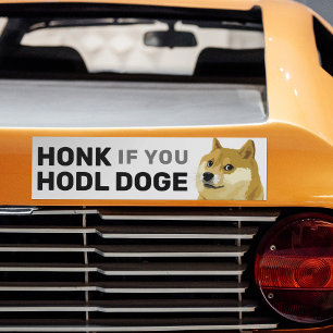 Autocollant De Voiture HONK If You Hodl Doge Dogecoin Shiba Inu Stock