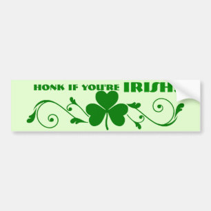 Autocollant De Voiture Honk Si tu es Irlandais !