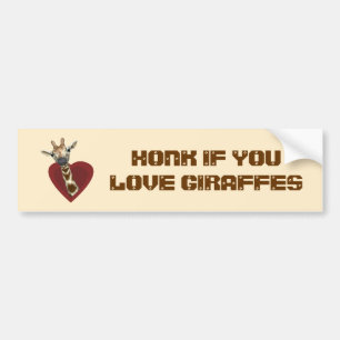 Autocollant De Voiture Honk Si Vous Aimez Les Giraffes