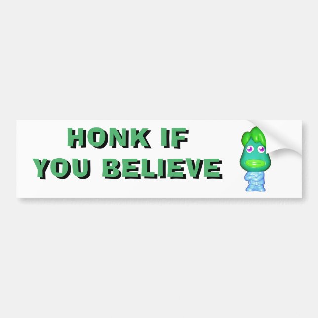 Autocollant De Voiture Honk si vous croyez Alien de l'espace (Devant)