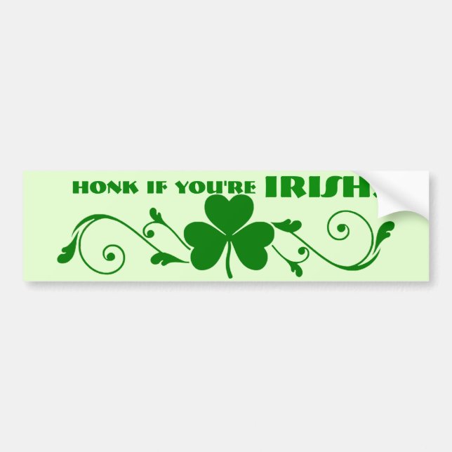 Autocollant De Voiture Honk Si vous êtes Irlandais ! (Devant)