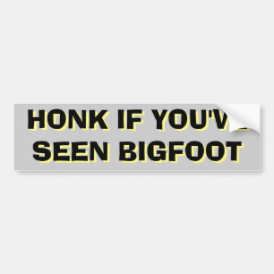 Autocollant De Voiture Honte pour Bigfoot Sasquatch noir et jaune