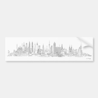 Autocollant De Voiture Horizon du monde (noir + Blanc)