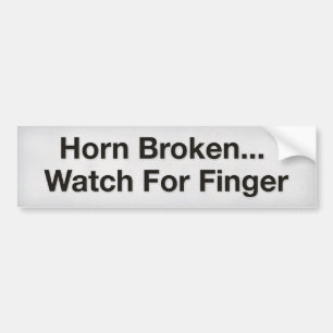 Autocollant De Voiture Horn Broken ... Attention Au Doigt