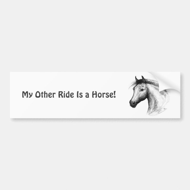 Autocollant De Voiture Horse : White (Devant)