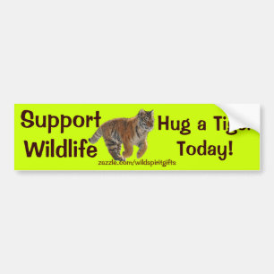 Autocollant De Voiture HUG A TIGER Wildlife Support Funny Bumper Sticker