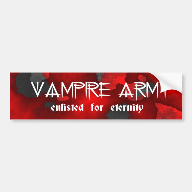 Autocollant De Voiture Humour gothique de l'armée vampire (Devant)