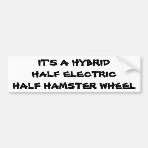 Autocollant De Voiture Hybride : Moitié Électrique Moitié Roue de Hamster