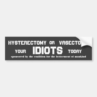 Autocollant De Voiture Hysterectoy ou vasectomie