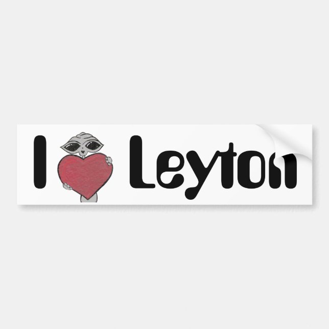 Autocollant De Voiture I alien de Leyton de coeur (Devant)