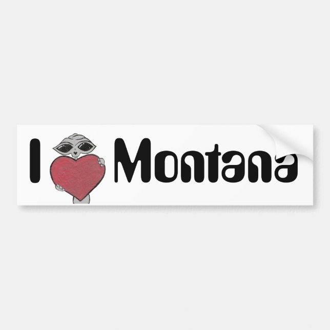 Autocollant De Voiture I alien du Montana de coeur (Devant)
