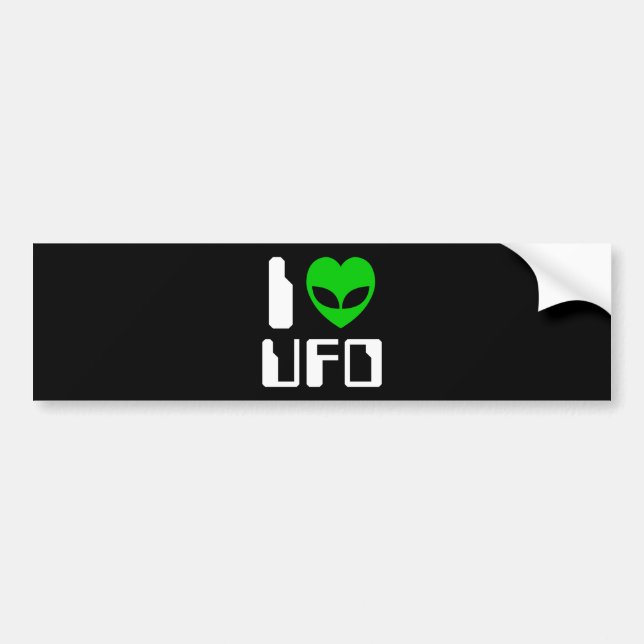Autocollant De Voiture I Alien Heart UFO (Devant)