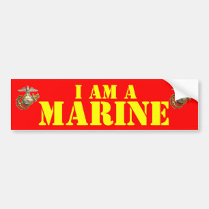 AUTOCOLLANT DE VOITURE I AM A MARINE