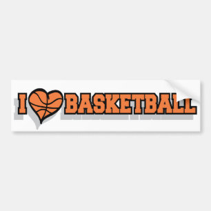Autocollant De Voiture I basket-ball de coeur