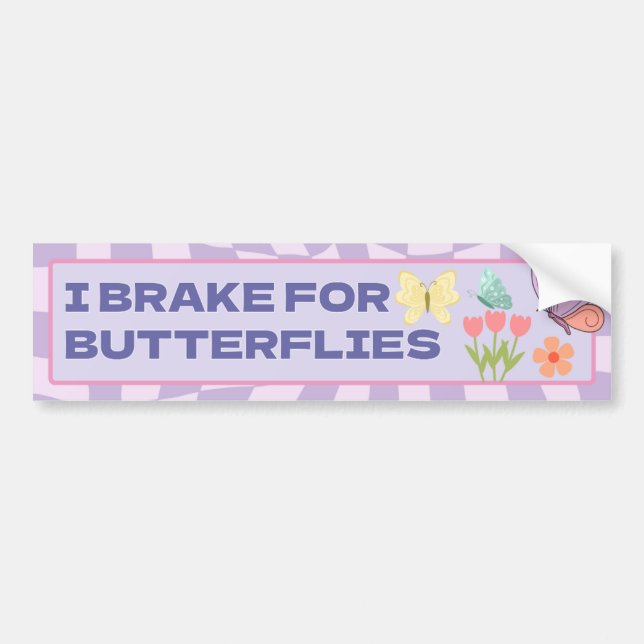 Autocollant De Voiture I Brake for Butterflies (Devant)