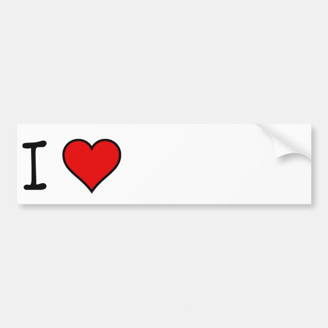 AUTOCOLLANT DE VOITURE I COEUR (Devant)