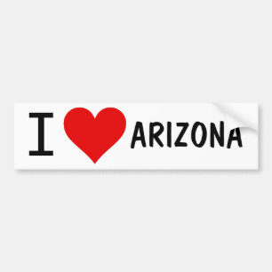 AUTOCOLLANT DE VOITURE I COEUR ARIZONA