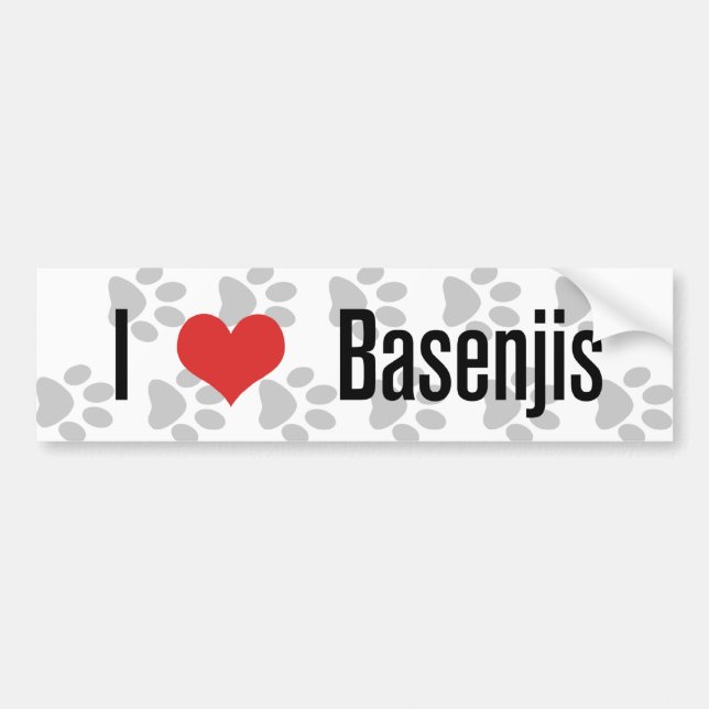 Autocollant De Voiture I (coeur) Basenjis (Devant)