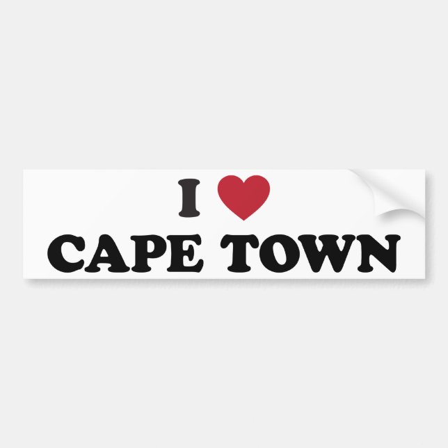 Autocollant De Voiture i coeur Cape Town Afrique du Sud (Devant)