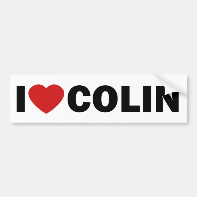 AUTOCOLLANT DE VOITURE I COEUR COLIN (Devant)