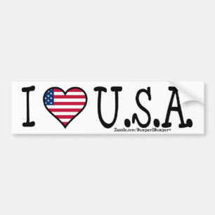 AUTOCOLLANT DE VOITURE I COEUR ETATS-UNIS