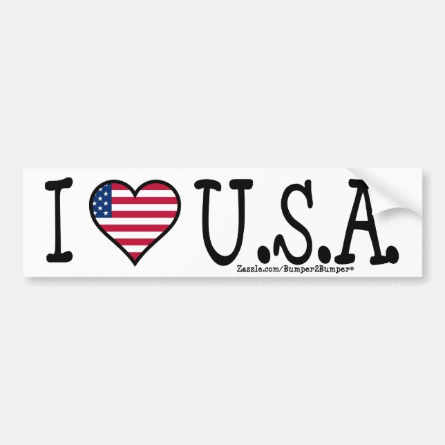 AUTOCOLLANT DE VOITURE I COEUR ETATS-UNIS (Devant)