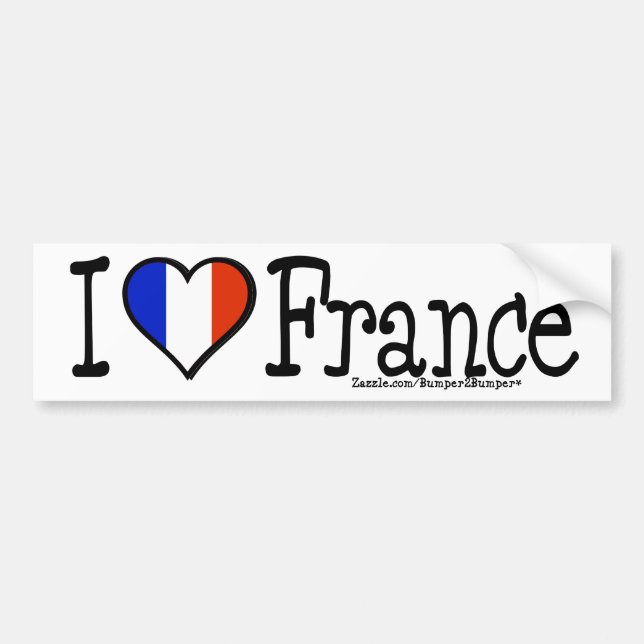 AUTOCOLLANT DE VOITURE I COEUR FRANCE (Devant)