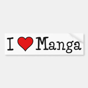 AUTOCOLLANT DE VOITURE I COEUR MANGA