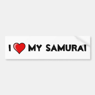 Autocollant De Voiture I coeur mes samouraïs