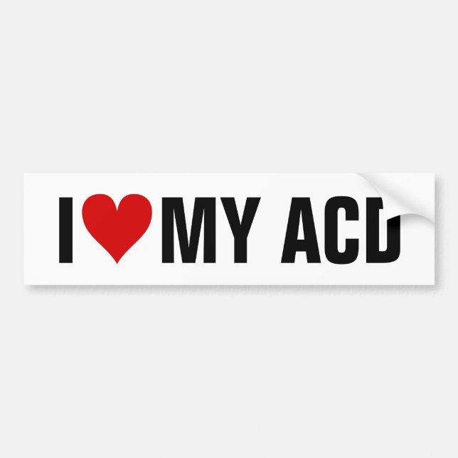 Autocollant De Voiture I [Coeur] MON ACD (Devant)