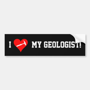 Autocollant De Voiture I coeur mon géologue !