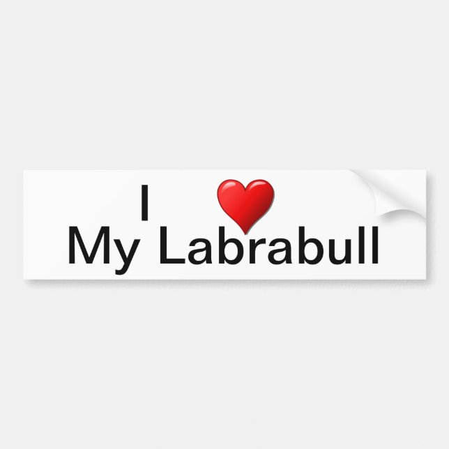Autocollant De Voiture I coeur mon Labrabull (Devant)