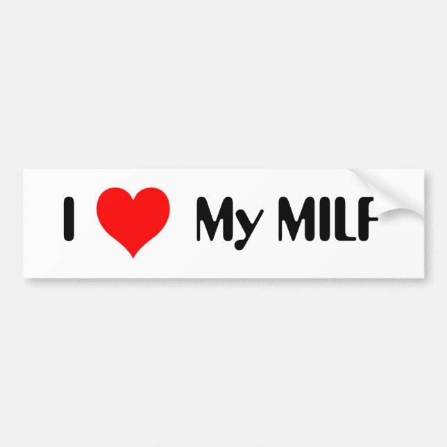 Autocollant De Voiture I coeur mon MILF (Devant)