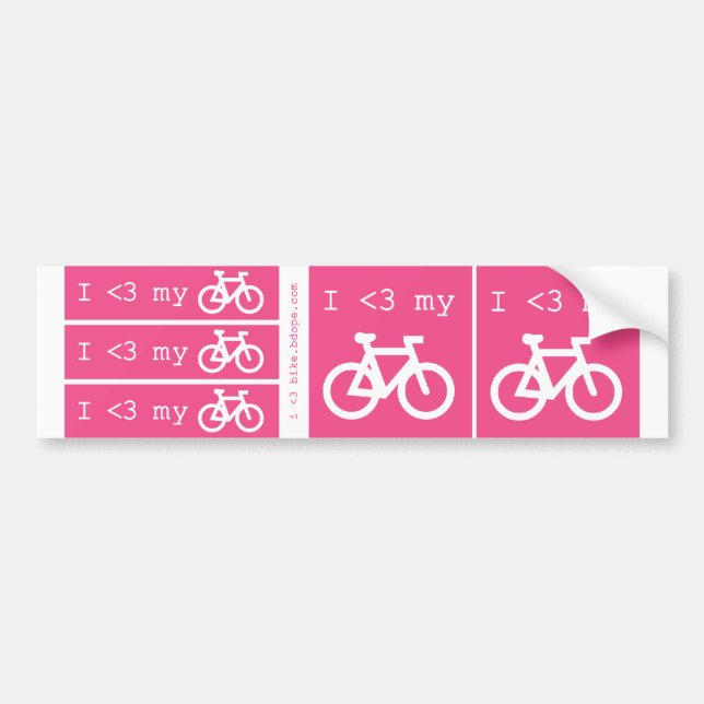Autocollant De Voiture I (coeur) mon vélo (Devant)
